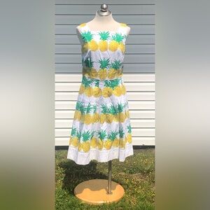 RSVP By Talbots Pineapple Sleeveless Dress Size 8